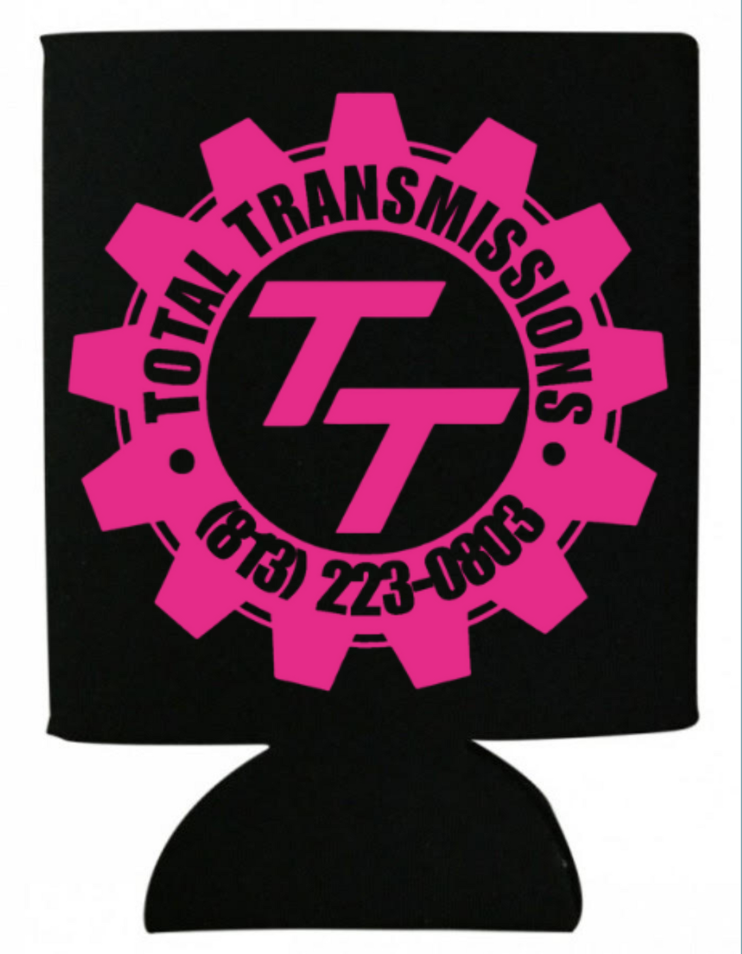 Total Transmission Pink Logo Koozie
