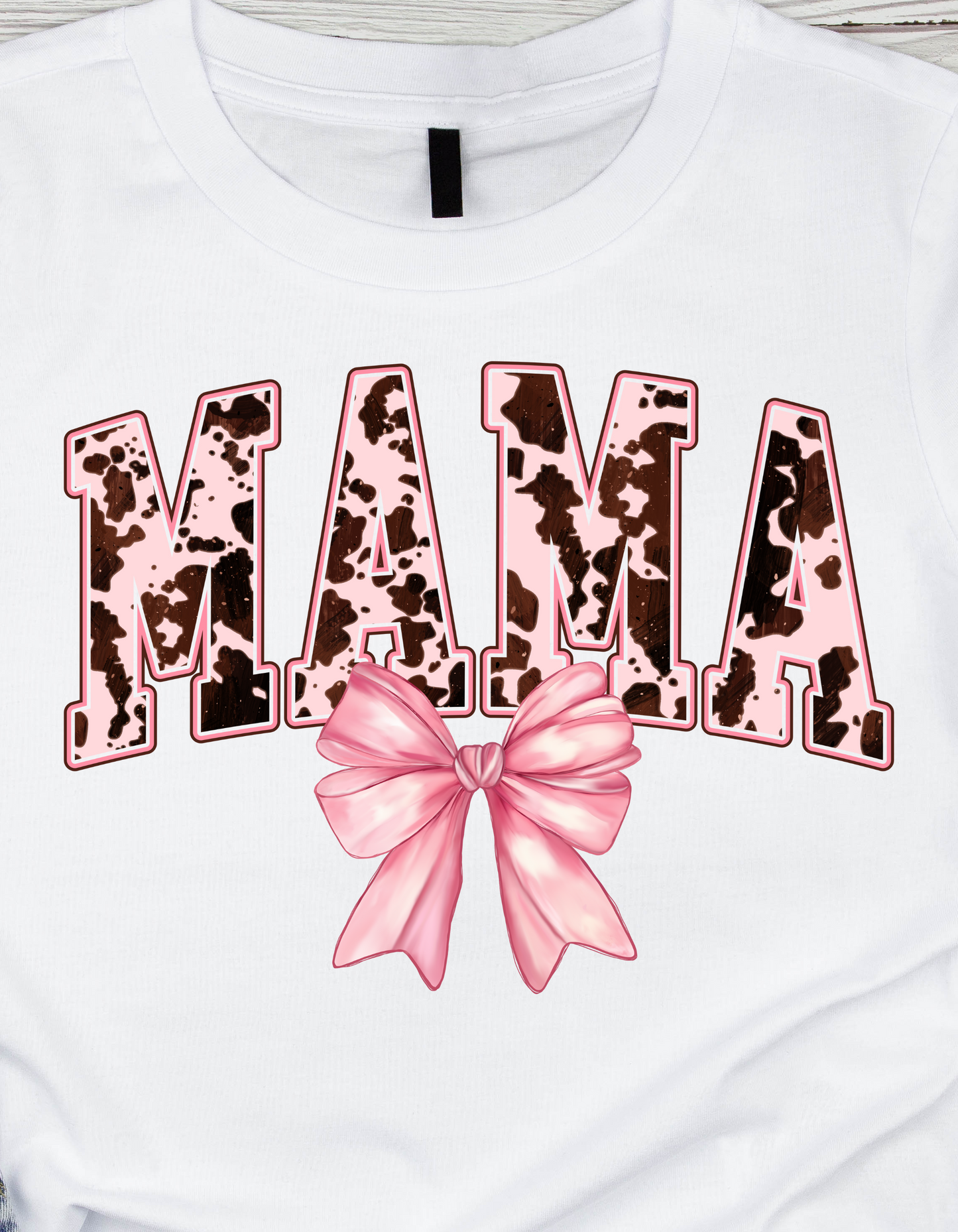 MAMA Pink Cow Print Design