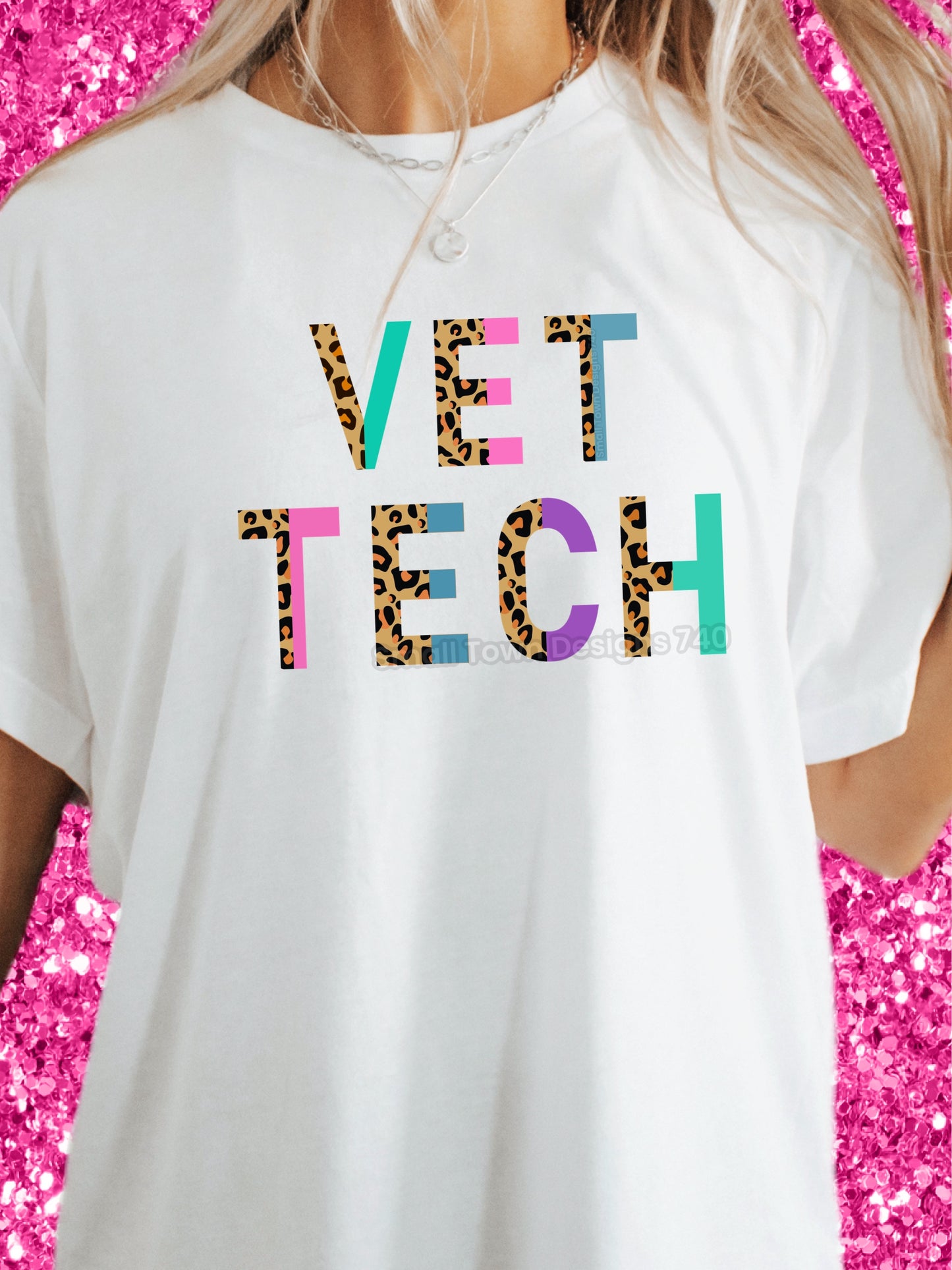 Animal Print Colorful Vet Tech Design