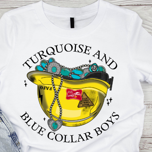 Turquoise and Blue Collar Boys Design 1