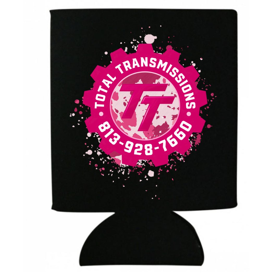 Total Transmission Pink & Camo Logo Koozie