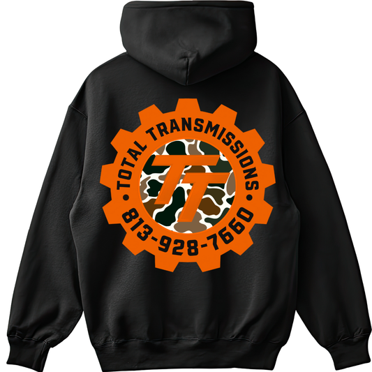 Total Transmissions Orange & Camo Logo Hoodie